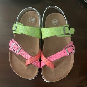 New pink and green Wonder Nation sandals for toddlers.